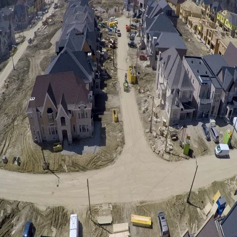 Fly over construction site Stock Footage 69734346