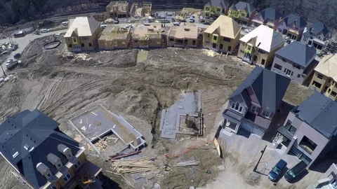 Fly over construction site Stock Footage 69855940