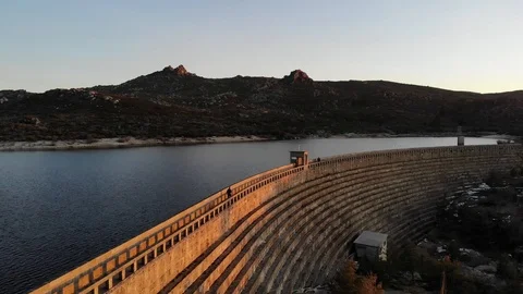 Fly over a dam in Serra da Estrela Stock Footage 103179796
