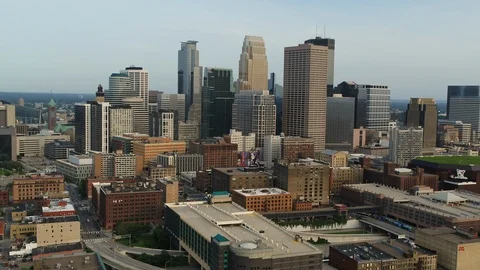Fly Over Downtown Minneapolis Stock Footage 100013316