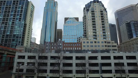 Fly Over Downtown Seattle Stock Footage 88588483