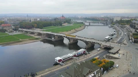 Fly Over Dresden in Germany Stock Footage 238467837