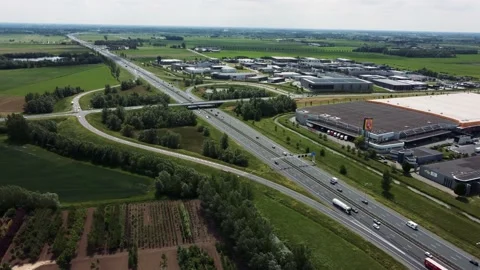 Fly over Dutch Highway Stock Footage 195484022