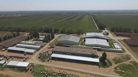 Fly over farm and fields Stock Footage 153027633