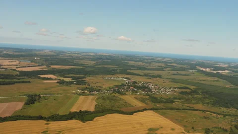 Fly over fields and forests Stock Footage 162153243