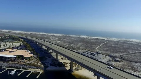 Fly over florida highway to beach Stock Footage 81668945