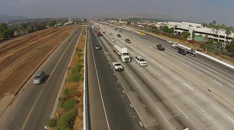 Fly Over Freeway Stock Footage 43348962
