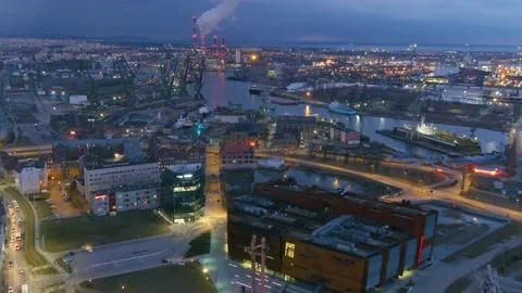 Fly over gdansk Stock Footage 150516153