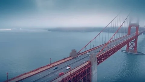 Fly Over the Golden Gate Bridge in San Fransisco Stock Footage 71734555