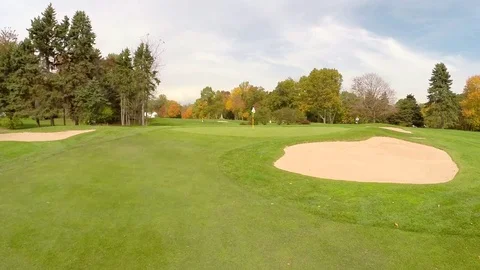 Fly Over Golf Course Green Video stock 102183764