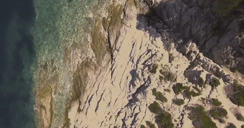Fly over Greek coast Stock Footage 80629117