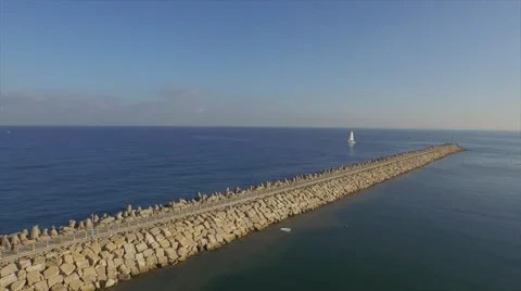 Fly over harbor Video stock 51780791