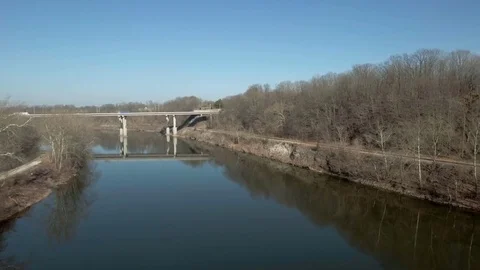 Fly over highway bridge Stock Footage 72921192