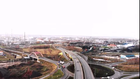 Fly over highway Stock Footage 145544731