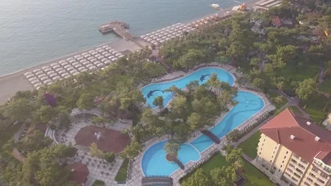 Fly over a hotel in turkey Video stock 152047249