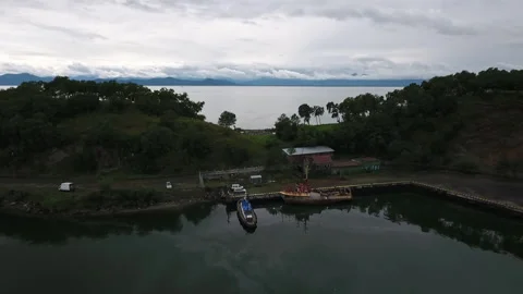 Fly over the island Stock Footage 174966443