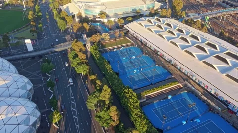 Fly over John Cain Arena at Melbourne Park Stock Footage 325461677