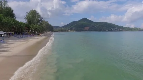 Fly over Kamala beach 스톡 동영상 83677849