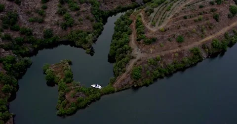 Fly by over the lake and trees 스톡 동영상 143263942