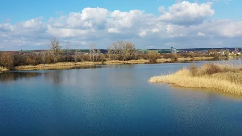 Fly over the lake Stock Footage 126078367