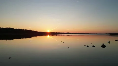 Fly over lake Stock Footage 221251906