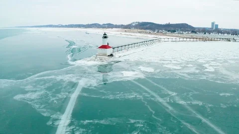 Fly Over Lighthouse Tilt Down Stock-Footage 108120949