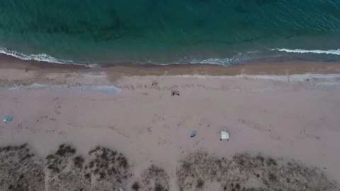 Fly over a lonely romantic Krapets beach Stock Footage 81274887