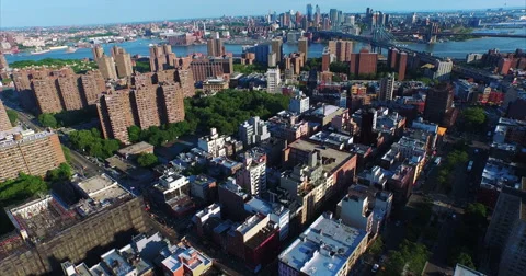 Fly Over Lower East Side Stockbeeldmateriaal 59525800