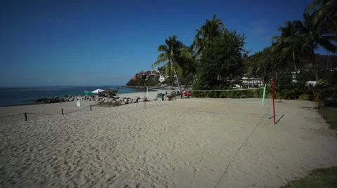 Fly over Mexican Beach Stock Footage 57369176