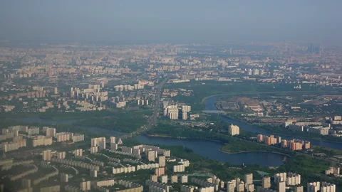 Fly over the modern city Stock Footage 170784486