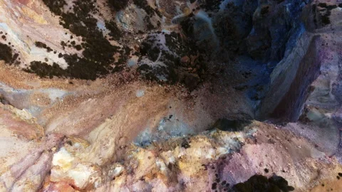 Fly over Mount Perry open pit copper mine Wales 3 Stock Footage 233430071