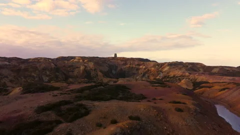 Fly over Mount Perry open pit copper mine Wales 2 Stock Footage 233439167