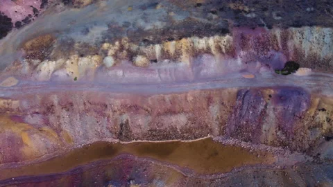 Fly over Mount Perry open pit copper mine Wales 6 Stock Footage 233456740