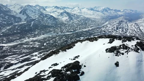 Fly over Mountain top with epic views, Aerial Stock Footage 289555940