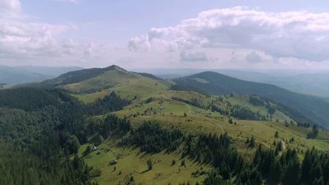 Fly Over The Mountains Before Which Trees Appear 스톡 동영상 79615682