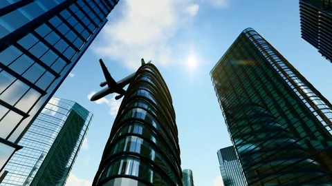 Fly over the office on the office Stock Footage 288264391