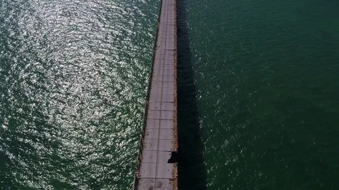 Fly Over Old Bridge Stock Footage 75333590