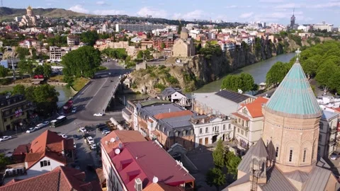 Fly over the old city district Stock-Footage 168617127