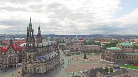 Fly over Opera, Old City to Zvinger.mp4 Stock Footage 57133019