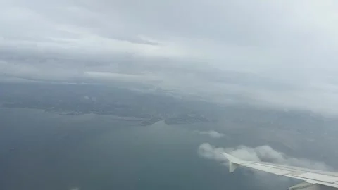 Fly over Pacific Ocean in the Philippines commercial airline Southeast Asia Stockbeeldmateriaal 339141926