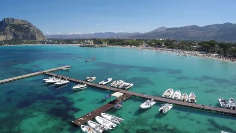 Fly over Palermo beach, Sicily, Italy Stock-Footage 72270253