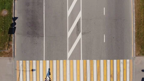 Fly over pedestrian cross Stock Footage 111778219