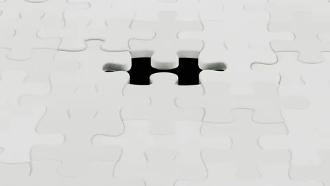 Fly over the puzzle where one element is missing Stock Footage 110271530