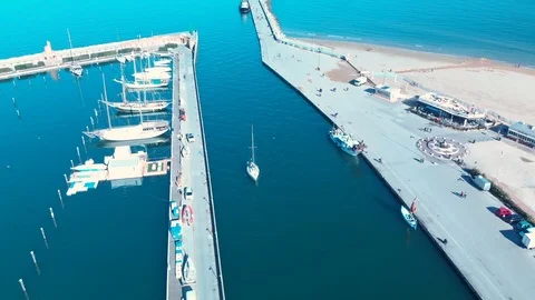 Fly over rimini dock 2 스톡 동영상 98523845
