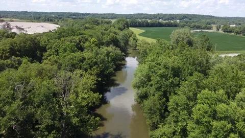 Fly over river 4k Stock Footage 158698451