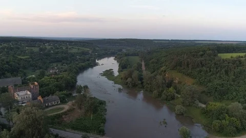 Fly over the river, aerial view Stock Footage 112615098