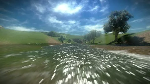 Fly Over River Stock Footage 11965784