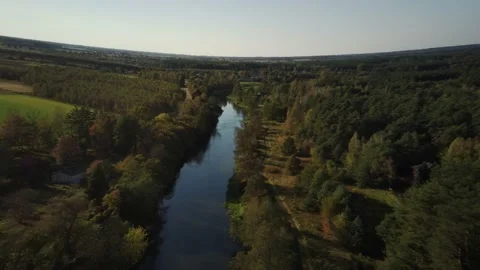 Fly over the river at a high altitude Stock Footage 162885752