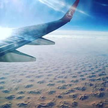 Fly over Sahara Desert Stock Photos