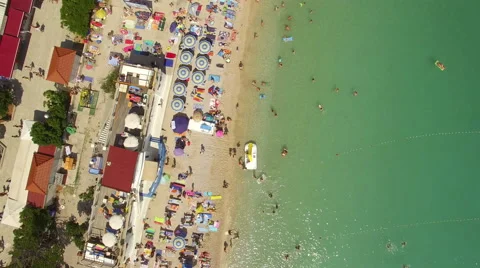 Fly over sandy beach  Stock Footage 56333754